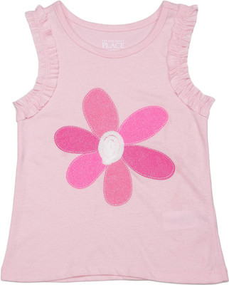 

The Children's Place Girls Floral Print Cotton T Shirt(Pink, Pack of 1, 87