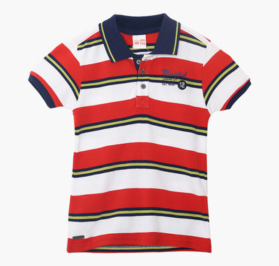 

FS Mini Klub Boys Solid Cotton T Shirt(Red, Pack of 1, Red striper