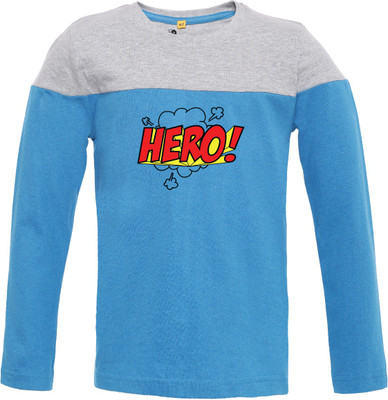 

Insta Fab Boys Printed Cotton T Shirt(Blue, Pack of 1
