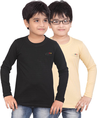 

FabTag - Dongli Boys Solid Cotton T Shirt(Multicolor, Pack of 2