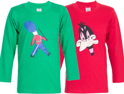 

Ultra Fit Boys Printed Cotton T Shirt(Multicolor, Pack of 2), Green;red