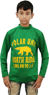 

Kothari Boys Printed Cotton T Shirt(Green, Pack of 1), Dgreen