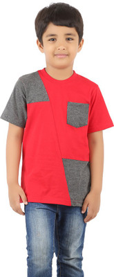 

Last Bench Boys Solid Cotton T Shirt(Red, Pack of 1, Charcoal;red