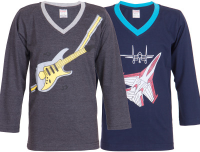 

Ultra Fit Boys Printed Cotton T Shirt(Multicolor, Pack of 2), Dgrey;nevy