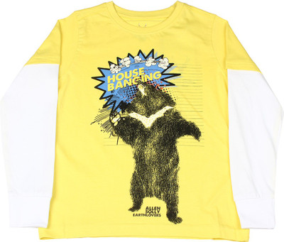 

Allen Solly Junior Boys Printed Cotton T Shirt(Yellow, Pack of 1