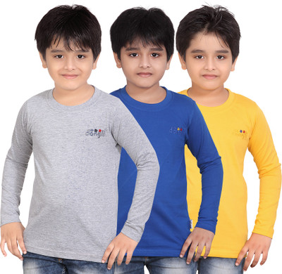 

FabTag - Dongli Boys Solid Cotton T Shirt(Multicolor, Pack of 3
