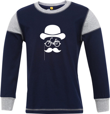

Insta Fab Boys Solid Cotton T Shirt(Blue, Pack of 1