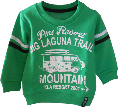 

NammaBaby Boys & Girls Self Design Cotton T Shirt(Green, Pack of 1