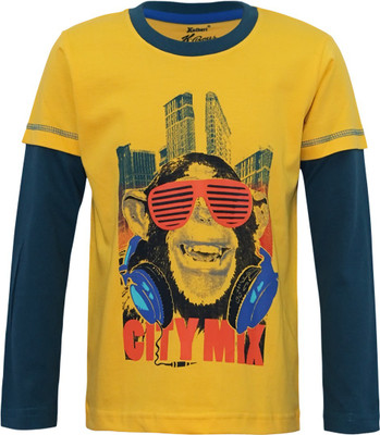 

Kothari Boys Printed Cotton T Shirt(Yellow, Pack of 1