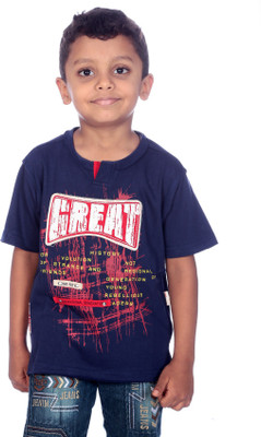 

Johnson Boys Printed Cotton T Shirt(Blue, Pack of 1