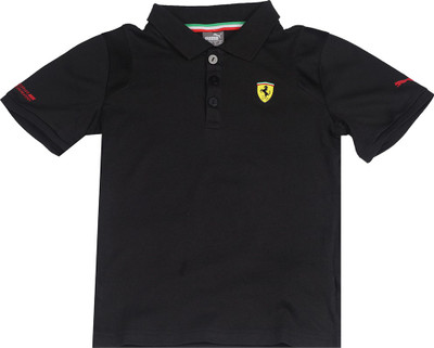 

Puma Boys Solid Polyester T Shirt(Black, Pack of 1