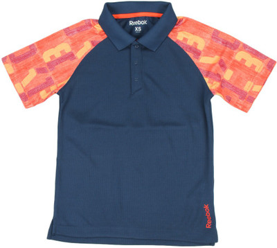 

REEBOK Boys Solid Polyester T Shirt(Blue, Pack of 1, Batblu