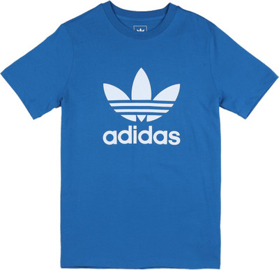 

ADIDAS Boys & Girls Printed Cotton T Shirt(Blue, Pack of 1, Blubir