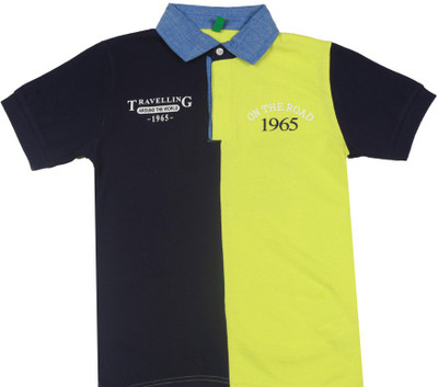 

United Colors of Benetton Boys Solid T Shirt(Dark Blue, Pack of 1, 902