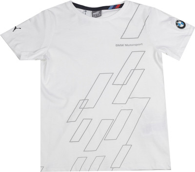 

Puma Boys Printed Cotton T Shirt(White, Pack of 1