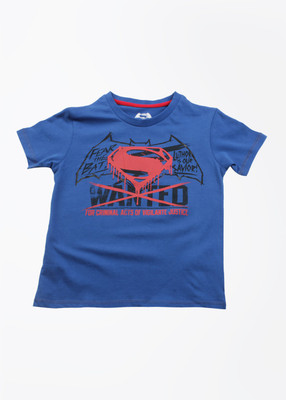 

Dawn of Justice Boys Printed Cotton T Shirt(Blue, Pack of 1, Royal blue