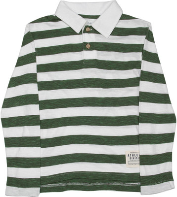The Children's Place Boys Striped Cotton T Shirt(White, Pack of 1, Ip