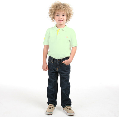 

Cherry Crumble California Boys Solid Cotton T Shirt(Green, Pack of 1, Pista green