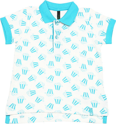 

United Colors of Benetton Boys Printed Cotton T Shirt(White, Pack of 1, 901