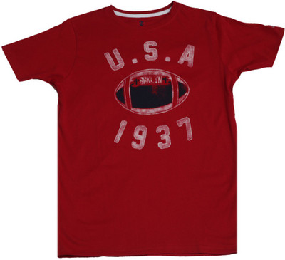 

Izod Boys Printed Cotton T Shirt(Red, Pack of 1