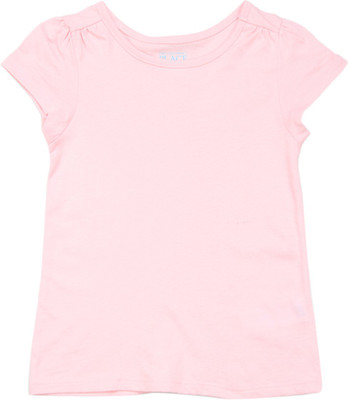 

The Children's Place Girls Solid Cotton T Shirt(Pink, Pack of 1, 1116