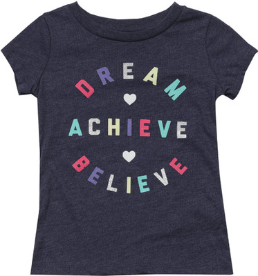 

Carter's Girls Printed Cotton T Shirt(Blue, Pack of 1, Heather (053)