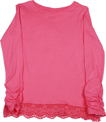 

Carter's Girls Embroidered Cotton T Shirt(Pink, Pack of 1, Berry