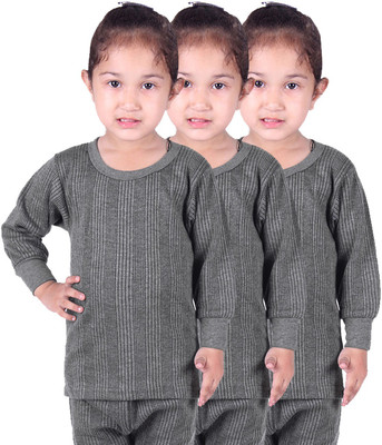 Red Fort Top For Girls(Grey, Pack of 3) Flipkart