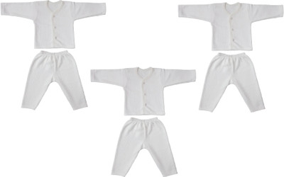 

Littly Top - Pyjama Set For Boys & Girls(White, Pack of 3