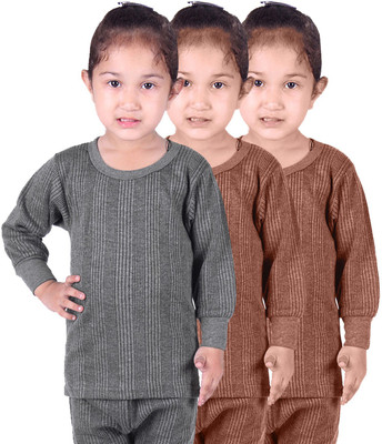 Red Fort Top For Girls(Grey, Pack of 3) Flipkart