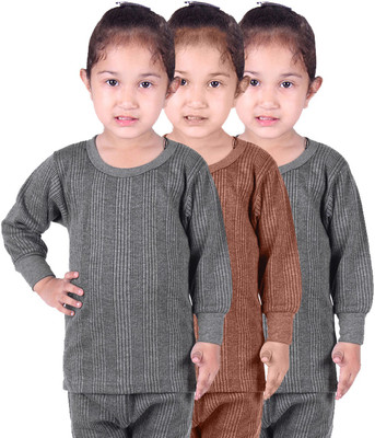 Red Fort Top For Girls(Grey, Pack of 3) Flipkart