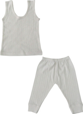 Selfcare Top - Pyjama Set For Boys(White, Pack of 2)