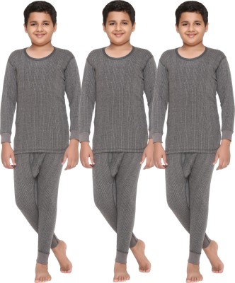 VIMAL JONNEY Top - Pyjama Set For Boys(Grey, Pack of 6)