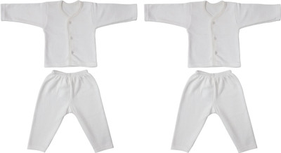 

Littly Top - Pyjama Set For Boys & Girls(White, Pack of 2