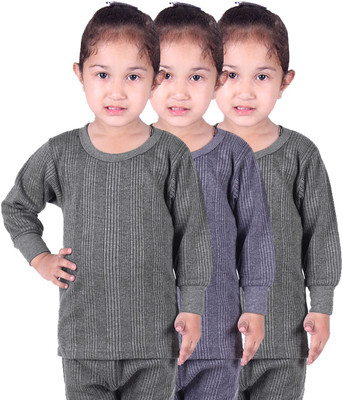 Red Fort Top For Girls(Grey, Pack of 3) Flipkart