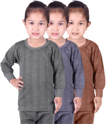 Red Fort Top For Girls(Grey, Pack of 3) Flipkart