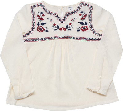 

Carter's Girls Casual Cotton Top(White, Pack of 1, Ivory (153)