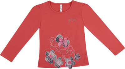 

Hunny Bunny Girls Casual Cotton Lycra Blend Full Sleeve Top(Red, Pack of 1, Coral