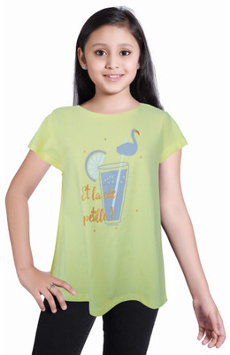 Girl Confidential Girls Casual Cotton Tunic Top(Yellow, Pack of 1) available at flipkart for Rs.250