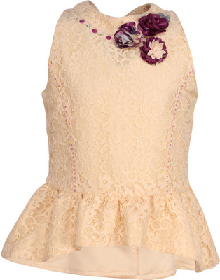 Cutecumber Girls Party Lace Top(White, Pack of 1) Flipkart
