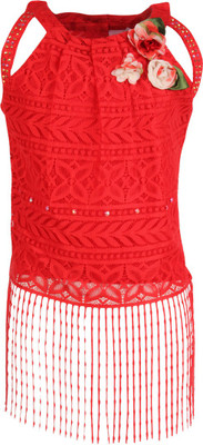 Cutecumber Baby Girls Party Lace Crop Top(Red, Pack of 1) Flipkart