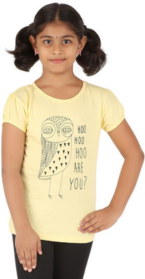 

Minnow Girls Casual Cotton Top(Yellow, Pack of 1), Yellow1