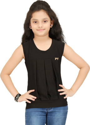 

N Twenty Girls Party Hosiery A-line Top(Black, Pack of 1