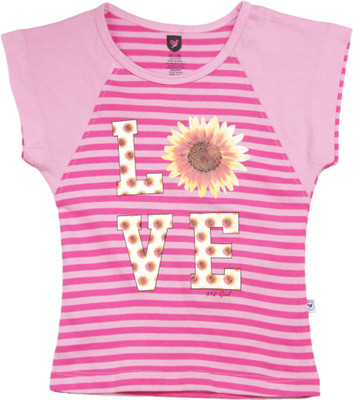 

612 League Girls Casual Cotton Top(Pink, Pack of 1, Light pink