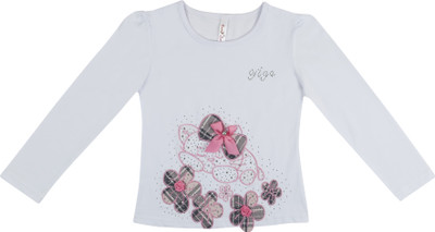 

Hunny Bunny Girls Cotton Lycra Blend Full Sleeve Top(Multicolor, Pack of 1, White