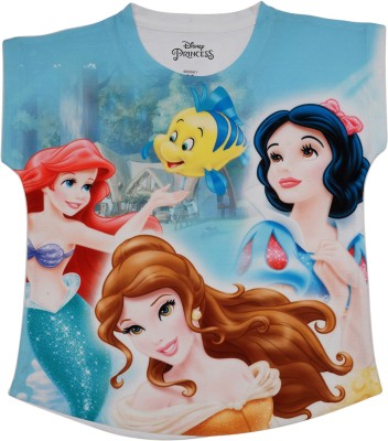 DISNEY Girls Party Polycotton Top(Blue, Pack of 1)