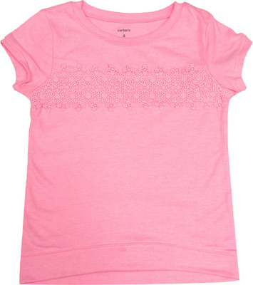 

Carter's Girls Casual Cotton Polyester Blend Top(Pink, Pack of 1, Pink (650)