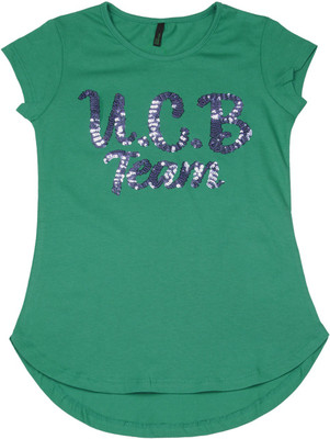 

United Colors of Benetton Girls Casual Cotton Top(Green, Pack of 1, K10