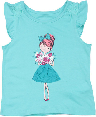 

The Children's Place Girls Casual Cotton Top(Blue, Pack of 1, Om