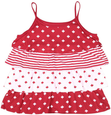

The Children's Place Girls Casual Cotton Layered Top(Red, Pack of 1, 1027